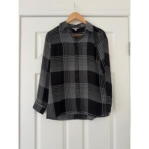 Banana Republic Sheer Grid Blouse XS
